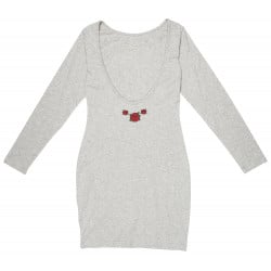 Santa Cruz Rose Dot Longsleeve Dress Grey Heather