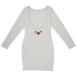 Santa Cruz Rose Dot Longsleeve Dress Grey Heather