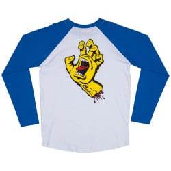 Santa Cruz Cut & Sew Screaming Hand Baseball Kids Longsleeve Royal/ White