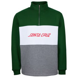 Santa Cruz Strip Panel Quarter Zip Crew Forest