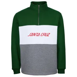 Santa Cruz Strip Panel Quarter Zip Crew Forest