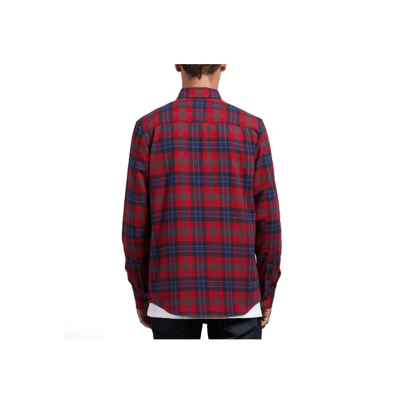 Volcom Caden Plaid Shirt Engine Red