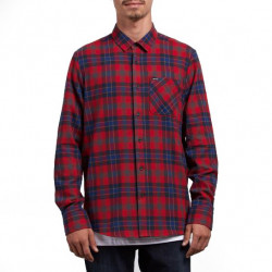 Volcom Caden Plaid Shirt Engine Red