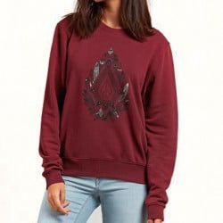Volcom Sound Check Fleece Crew Burgundy
