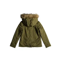 Roxy Feel The Sun Military Hooded Kids Parka Olive