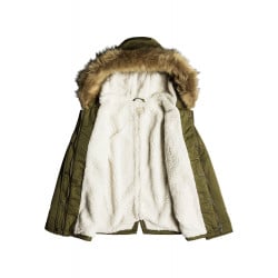 Roxy Feel The Sun Military Hooded Kids Parka Olive