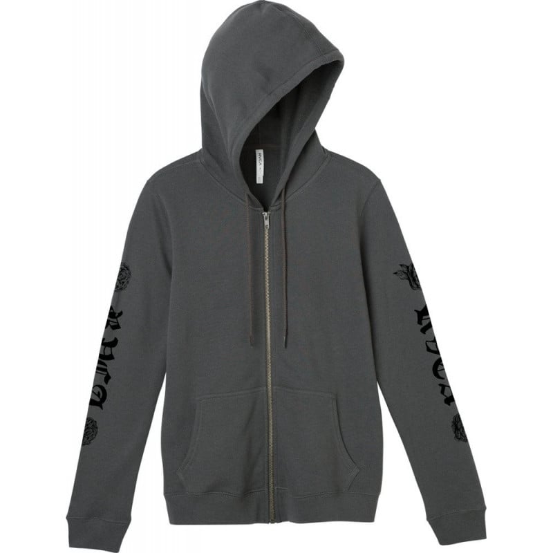 RVCA Rose & Roses Zip-Up Hoodie Grey