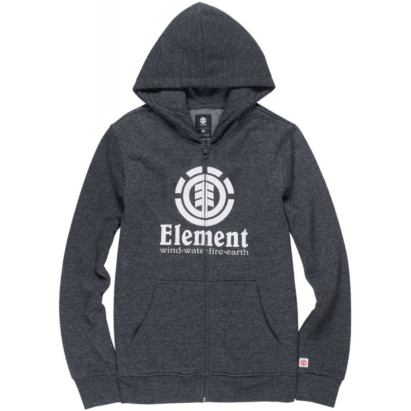 Element Vertical Zip Hoodie Kids Charcoal Heather