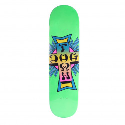 Dogtown Street Cross Logo Color Green/Neon 8.125" - Deck Only