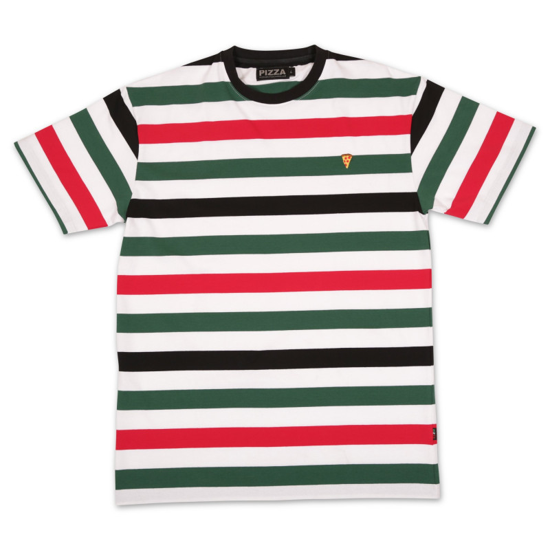 green and red striped shirt