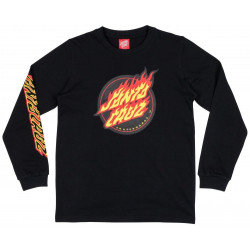 Santa Cruz Flame Dot Kids Longsleeve Black