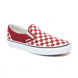 Vans Classic Slip-On Rumba Red/True White Checkerboard Shoes