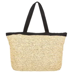 Roxy Heard That Sound Straw Tote Bag True Black