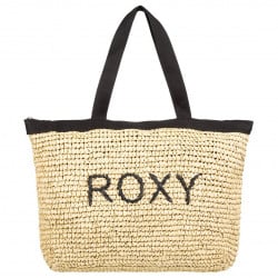 Roxy Heard That Sound Straw Tote Bag True Black