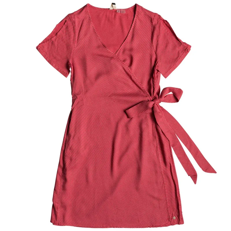 Roxy Monument View Wrap Dress American Beauty Polkadot