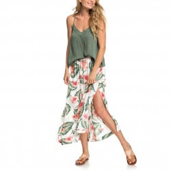 Roxy From Monroe To Madison Maxi Skirt Marshmallow Tropical Love