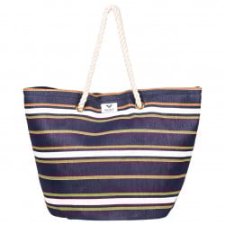 Roxy Sunseeker 30L Straw Beach Bag Medieval Blue Macy Stripe