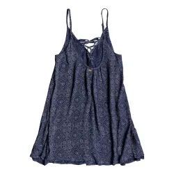 Roxy Softly Love Strappy Beach Dress Med Blue Shibori Nights