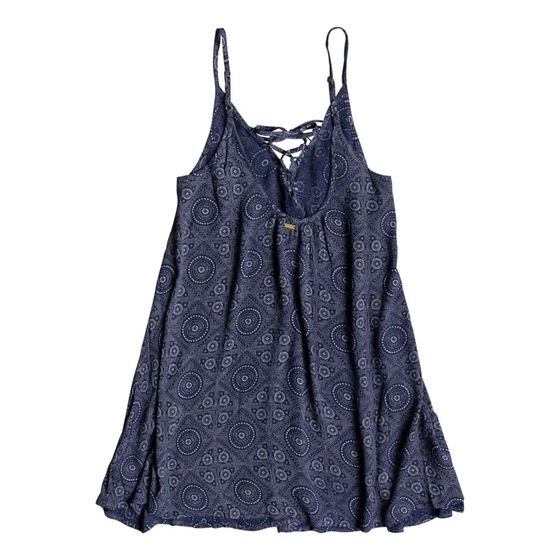 Roxy Softly Love Strappy Beach Dress Med Blue Shibori Nights