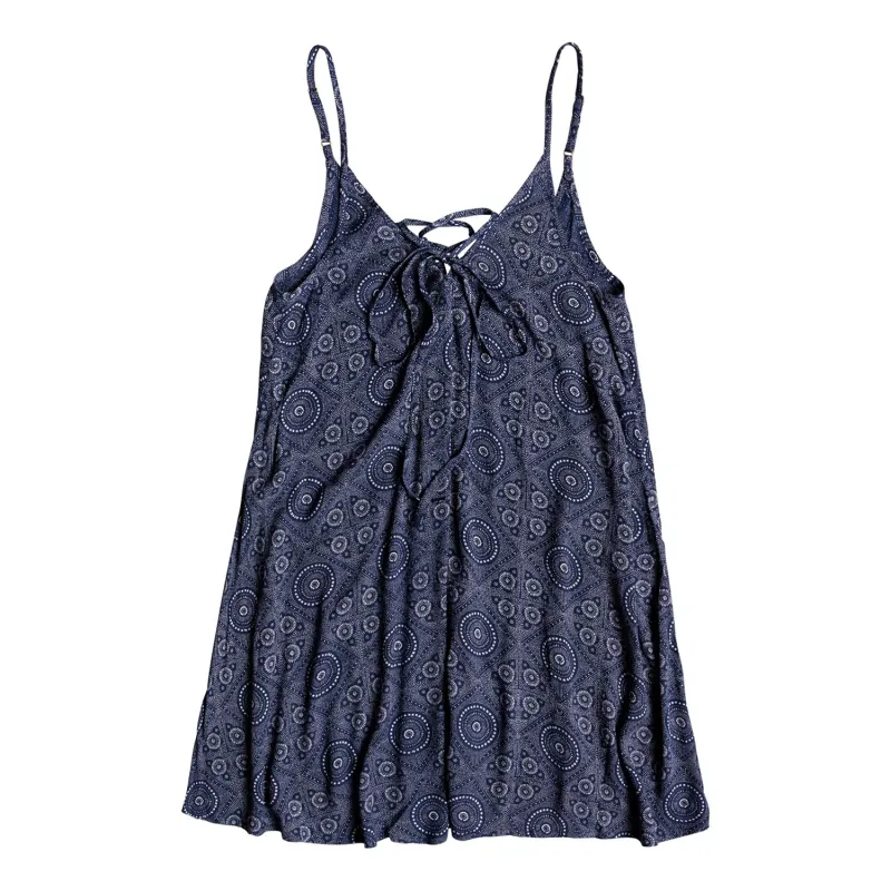 Roxy Softly Love Strappy Beach Dress Med Blue Shibori Nights