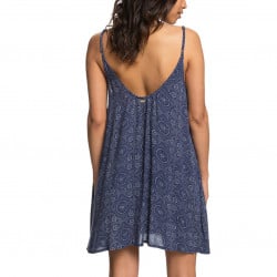 Roxy Softly Love Strappy Beach Dress Med Blue Shibori Nights