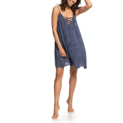 Roxy Softly Love Strappy Beach Dress Med Blue Shibori Nights