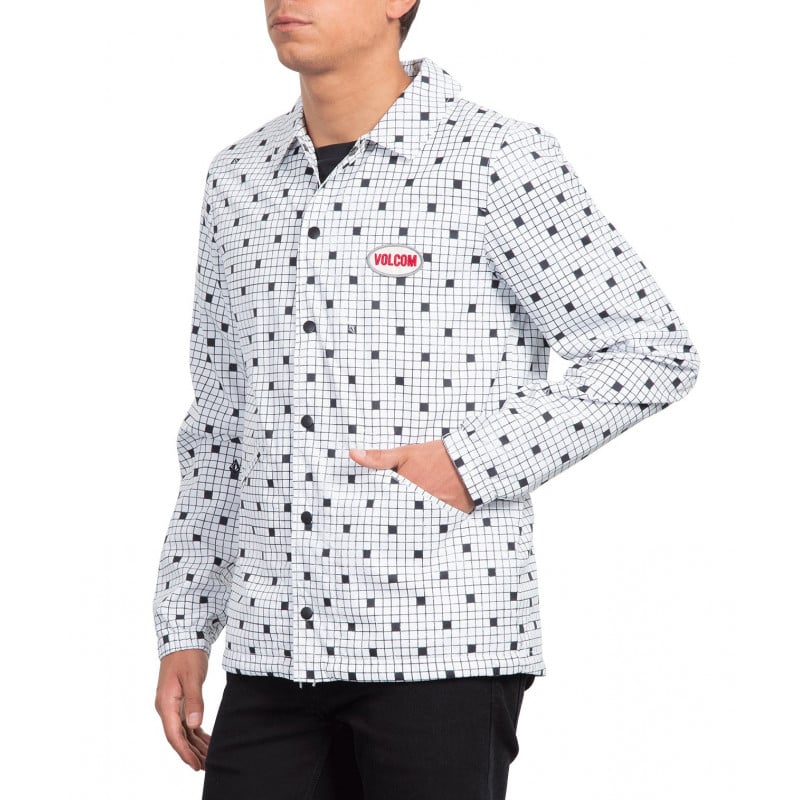 Volcom Brews Coach Jacket White Print