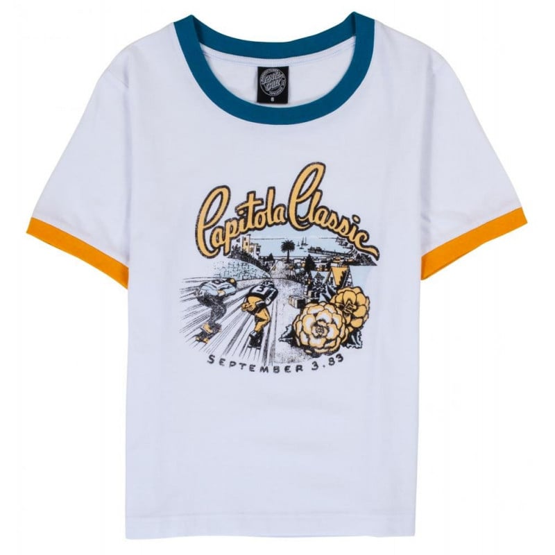 Santa Cruz Capitola Classic Ringer Women's T-Shirt White