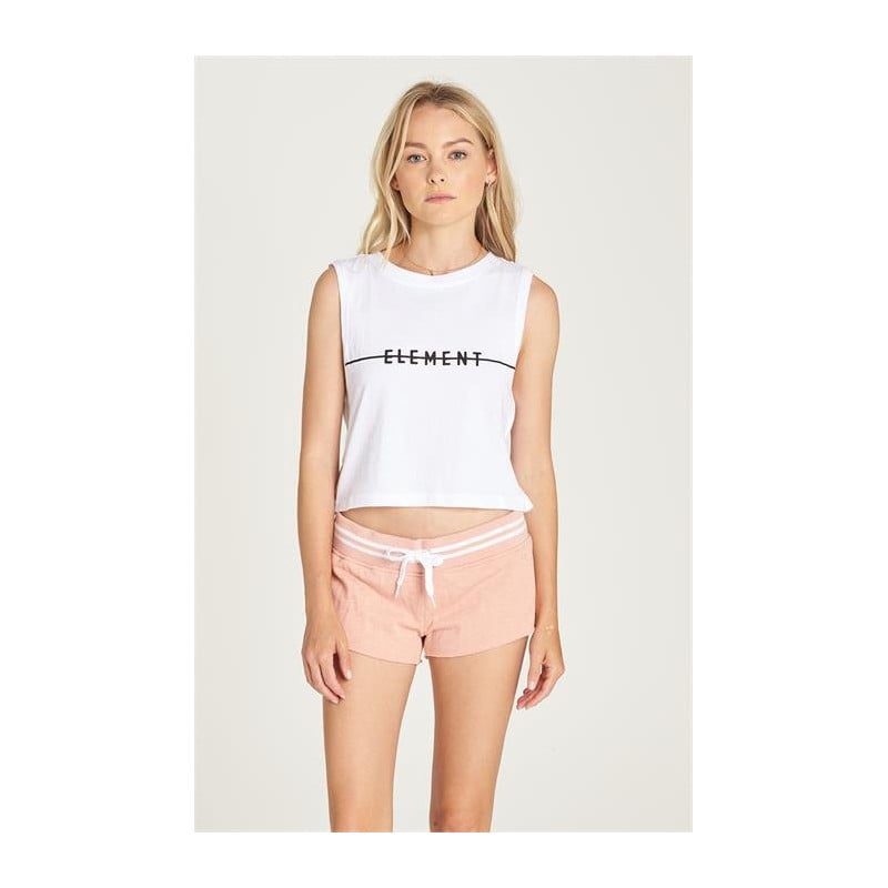 Element Line Logo Crop Tank White Element Line Logo Crop Tank White