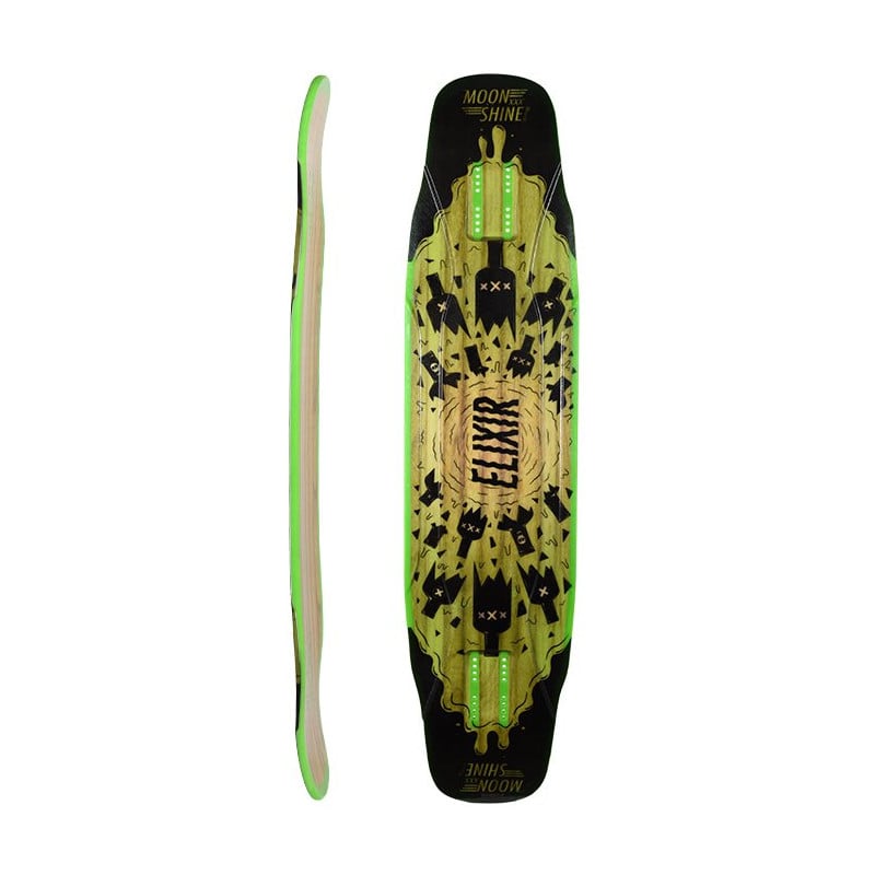 Moonshine Elixir Black/Green Longboard Deck