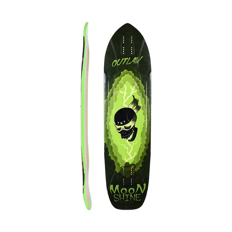 Moonshine Outlaw Black/Green - Longboard Deck