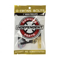 Independent Hardware 1" Black/Gold Phillips Bolts