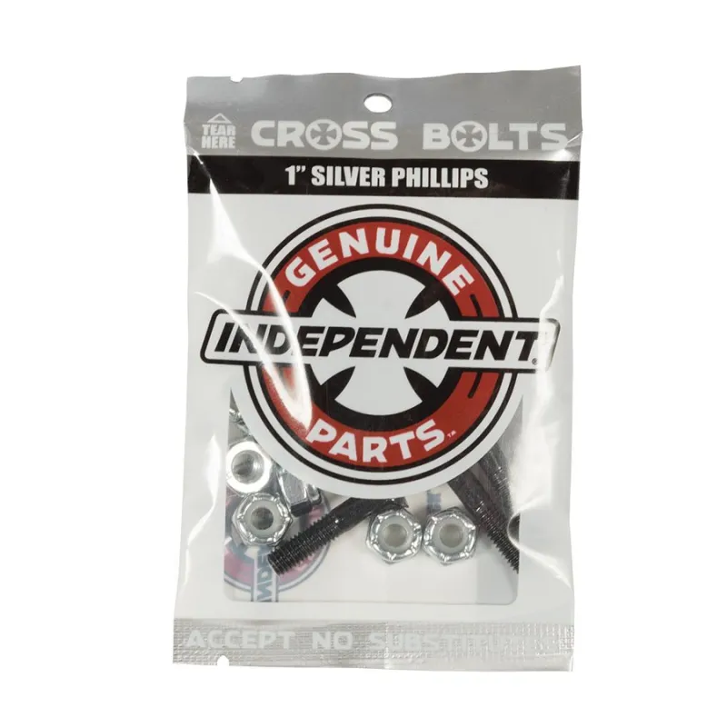 Independent Hardware 1" Black/Silver Phillips Bolts