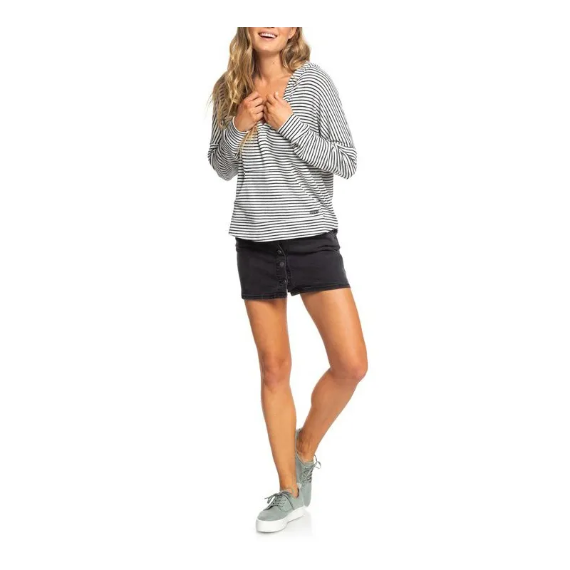 Roxy Sweet Thing Hooded Longsleeve Anthracite Marina Stripes