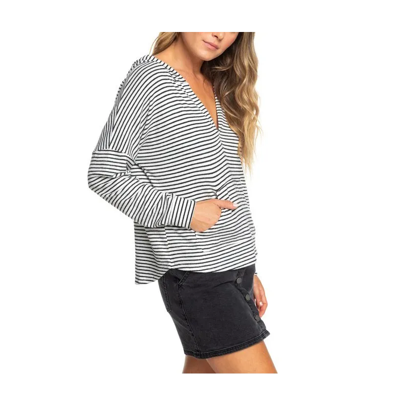 Roxy Sweet Thing Hooded Longsleeve Anthracite Marina Stripes
