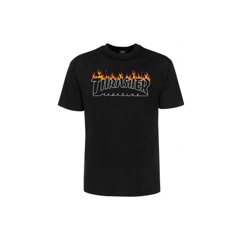 Thrasher Scorched Outline T-Shirt Black