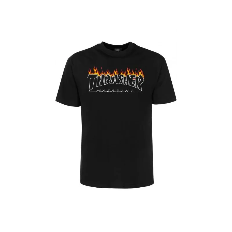 Thrasher Scorched Outline T-Shirt Black