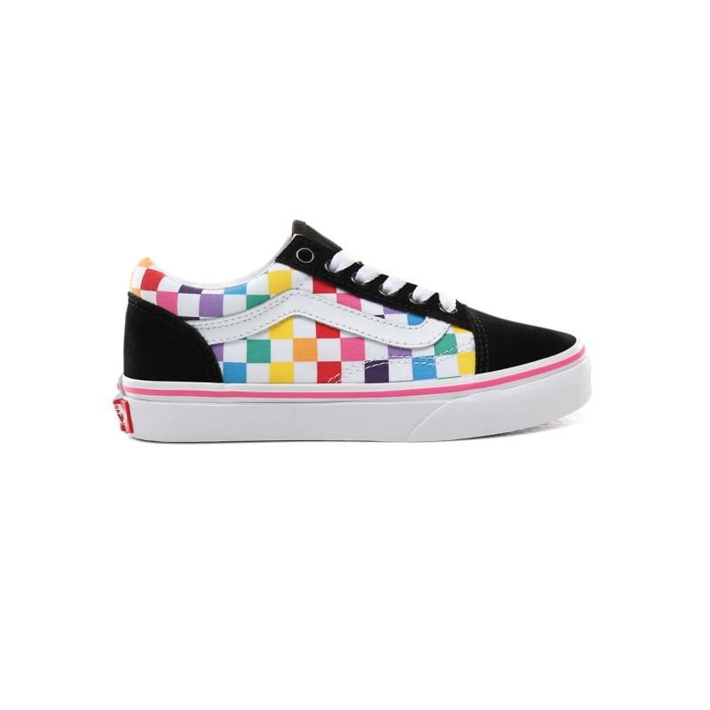 onder Aanvankelijk vee Koop Vans Old Skool Kids Shoes Checkerboard Regenboog/True White bij  Europa's Sickest Skateboardwinkel