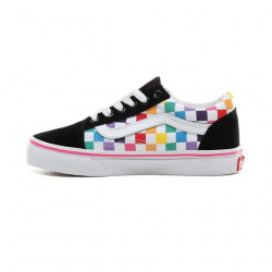 Vans Old Skool Kids Chaussures Checkerboard Rainbow/True White