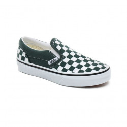 Vans Checkerboard Classic Slip-On Kids Shoes Trekking Green/True White