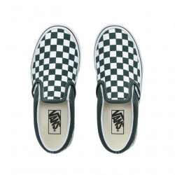 Vans Checkerboard Classic Slip-On Kids Zapatillas Trekking Green/True White