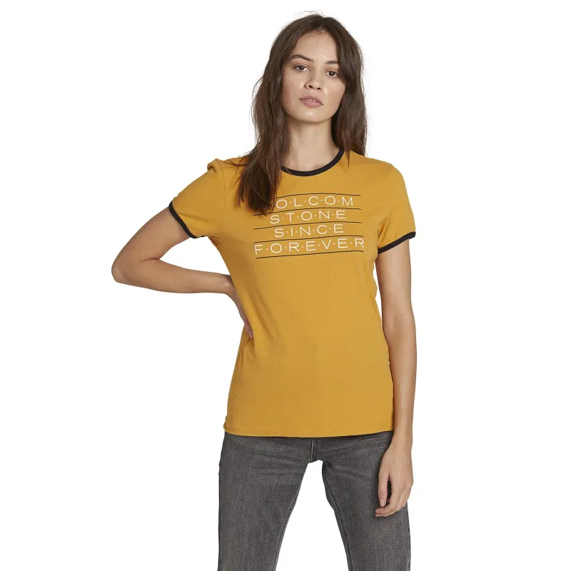 Volcom Keep Goin Ringer Women's T-Shirt Dijon