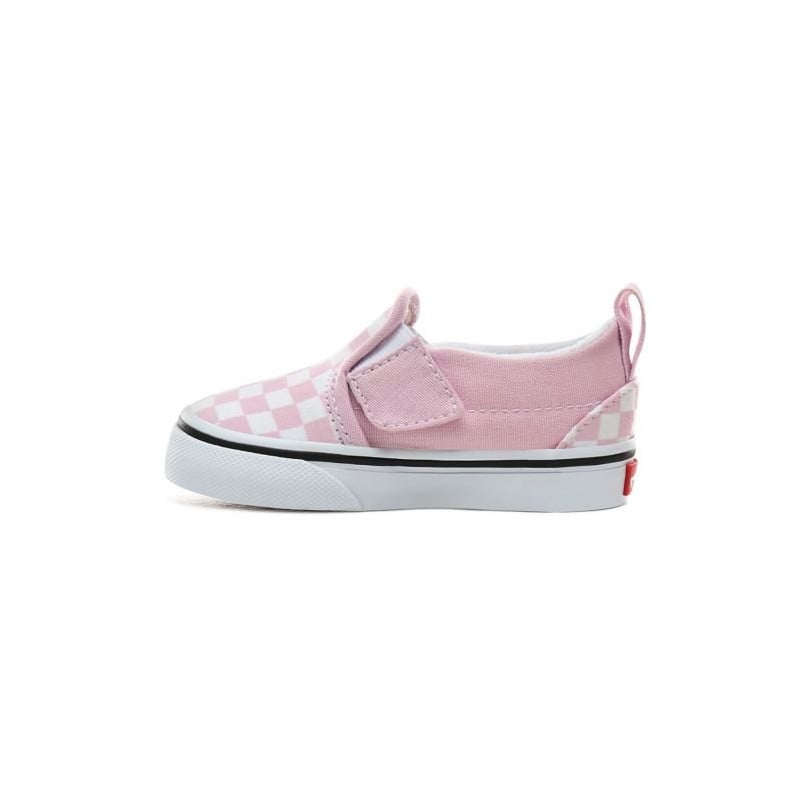 Vans Slip-On V Toddler Shoes Checkerboard Lilac Snow/True White