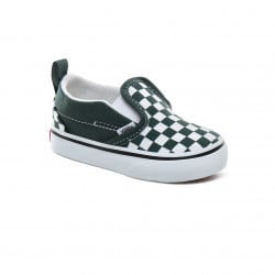 Vans Slip-On V Toddler Chaussures Checkerboard Trekking Green/True White