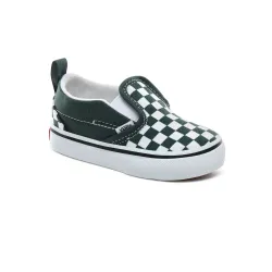 Vans Slip-On V Toddler Zapatillas Checkerboard Trekking Green/True White
