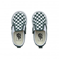 Vans Slip-On V Toddler Chaussures Checkerboard Trekking Green/True White