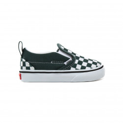Vans Slip-On V Toddler Scarpe Checkerboard Trekking Green/True White