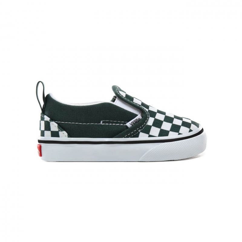 Vans Slip-On V Toddler Schoenen Checkerboard Trekking Green/True White