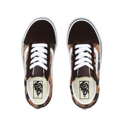 Vans Old Skool Kids Shoes (Vintage Camo) Chocolate torte/True White