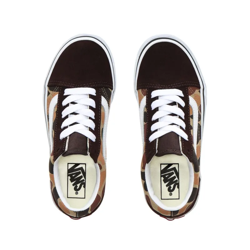 Vans Old Skool Kids Scarpe (Vintage Camo) Chocolate torte/True White